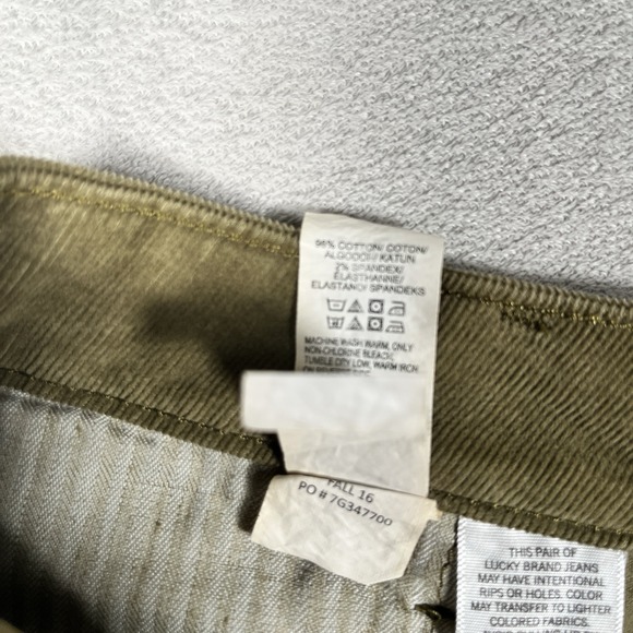 Lucky Brand Lolita Skinny Micro Corduroy Jeans Women's Size 6/28 Olive Green NWT - Picture 8 of 10
